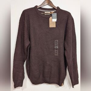 NWT Original Weatherproof Men's XXL Crewneck Knit Sweater Plum Burgundy Brown